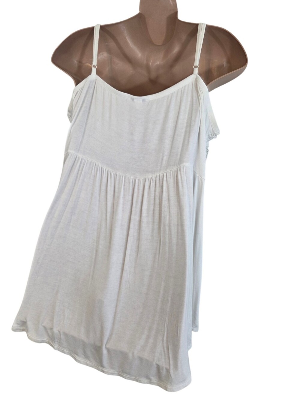 Torrid Crochet Lace White Babydoll Cami With Adjustable Straps Size 4 Pre-Owned - Picture 9 of 13